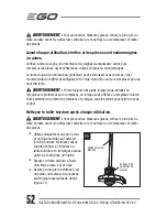 Предварительный просмотр 52 страницы EGO POWER+ ST1200 Operating Manual