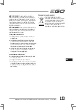 Предварительный просмотр 123 страницы EGO Power+ ST1301E-S Operator'S Manual