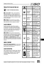 Предварительный просмотр 221 страницы EGO Power+ ST1511E Operator'S Manual