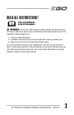 Предварительный просмотр 3 страницы EGO SNT2100 Operator'S Manual