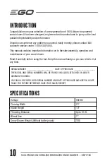 Предварительный просмотр 10 страницы EGO SNT2100 Operator'S Manual