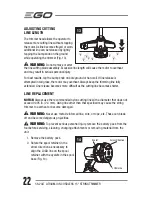 Preview for 22 page of EGO ST1500F Operator'S Manual