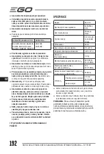 Предварительный просмотр 192 страницы EGO ST1510E Operator'S Manual