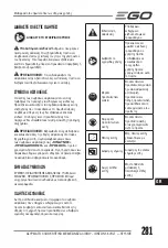 Preview for 281 page of EGO ST1510E Operator'S Manual