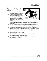 Preview for 21 page of EGO ST1530 Operator'S Manual