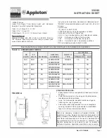 Предварительный просмотр 1 страницы EGS Appleton MD2SR Series Instruction Sheet