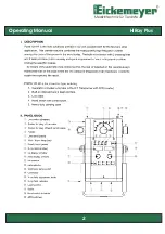 Предварительный просмотр 3 страницы Eickemeyer HiRay Plus Operating Manual