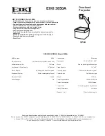 Предварительный просмотр 1 страницы Eiki 3850A Specification Sheet