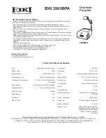 Eiki 3990BPA Specification Sheet preview