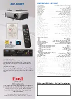 Предварительный просмотр 2 страницы Eiki EIP-1000T Specifications