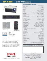 Предварительный просмотр 2 страницы Eiki EIP-X200 Specifications