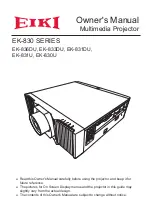 Preview for 1 page of Eiki EK-830 Series Owner'S Manual