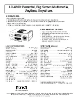 Предварительный просмотр 1 страницы Eiki LC-4200 Specification Sheet