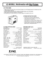 Предварительный просмотр 1 страницы Eiki LC-6000UL Specification Sheet