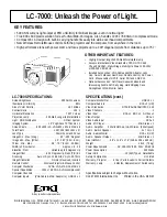 Eiki LC-7000 Specifications предпросмотр