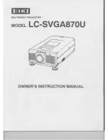 Eiki LC-SVGA870U Owner'S Instruction Manual предпросмотр