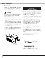 Предварительный просмотр 6 страницы Eiki LC-SXG400 Owner'S Manual