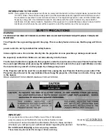 Предварительный просмотр 2 страницы Eiki LC-X2U Owner'S Instruction Manual