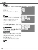 Предварительный просмотр 40 страницы Eiki LC-X60 Owner'S Instruction Manual