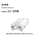 Предварительный просмотр 1 страницы Eiki LC-X990 Owner'S Instruction Manual