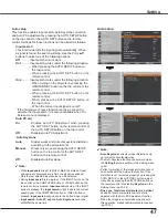 Предварительный просмотр 47 страницы Eiki LC-XB100A Owner'S Manual