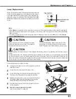 Preview for 61 page of Eiki LC-XBL20 Owner'S Manual