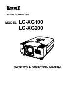 Предварительный просмотр 1 страницы Eiki LC-XG100 Owner'S Instruction Manual