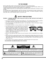 Предварительный просмотр 2 страницы Eiki LC-XG100 Owner'S Instruction Manual