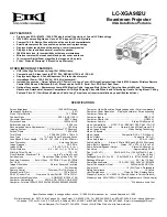 Eiki LC-XGA982U Specification Sheet предпросмотр