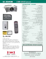 Предварительный просмотр 2 страницы Eiki Multimedia Projector LC-XG400 Specifications