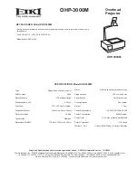 Eiki OHP-3000M Specification Sheet предпросмотр