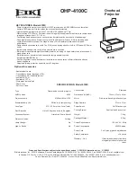 Предварительный просмотр 1 страницы Eiki OHP-4100A Specification Sheet