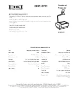 Eiki OHP-5751 Specification Sheet предпросмотр