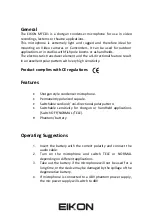 Preview for 2 page of Eikon MFC81 User Manual