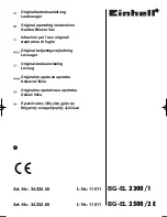 Предварительный просмотр 1 страницы EINHELL BG-EL 2300/1 Original Operating Instructions