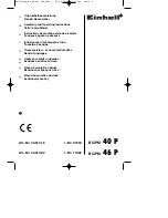 EINHELL BG-PM 40 P Assembly And Operating Instructions Manual preview