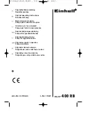 Предварительный просмотр 1 страницы EINHELL BG-SP 400 RB Original Operating Instructions