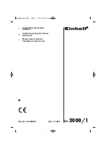 Предварительный просмотр 1 страницы EINHELL BH 2000/1 Original Operating Instructions