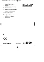 EINHELL BH 2000 Original Operating Instructions preview