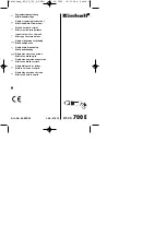 EINHELL BT-CS 700 E Operating Instructions Manual preview