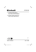 EINHELL BT-SM 1800 Operating Instructions Manual preview