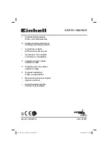 Preview for 1 page of EINHELL CC-PO 1100/150 E Original Operating Instructions