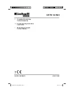 EINHELL GE-TM 102 Original Operating Instructions предпросмотр