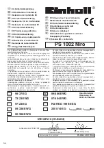 Предварительный просмотр 54 страницы EINHELL PS 1002 Niro Operating Instructions Manual