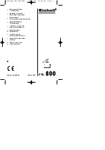 Предварительный просмотр 1 страницы EINHELL PTK 800 Operating Instructions Manual