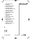 Предварительный просмотр 1 страницы EINHELL RT-TS 920 Original Operating Instructions