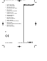 Предварительный просмотр 1 страницы EINHELL RT-VC 1600 E Operating Instructions Manual