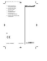 EINHELL WW 2000 I Operating Instructions Manual preview