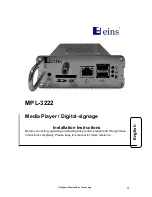 Предварительный просмотр 1 страницы Eins MPL-3222 Installation Instructions Manual