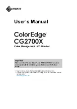 Eizo ColorEdge CG2700X User Manual preview